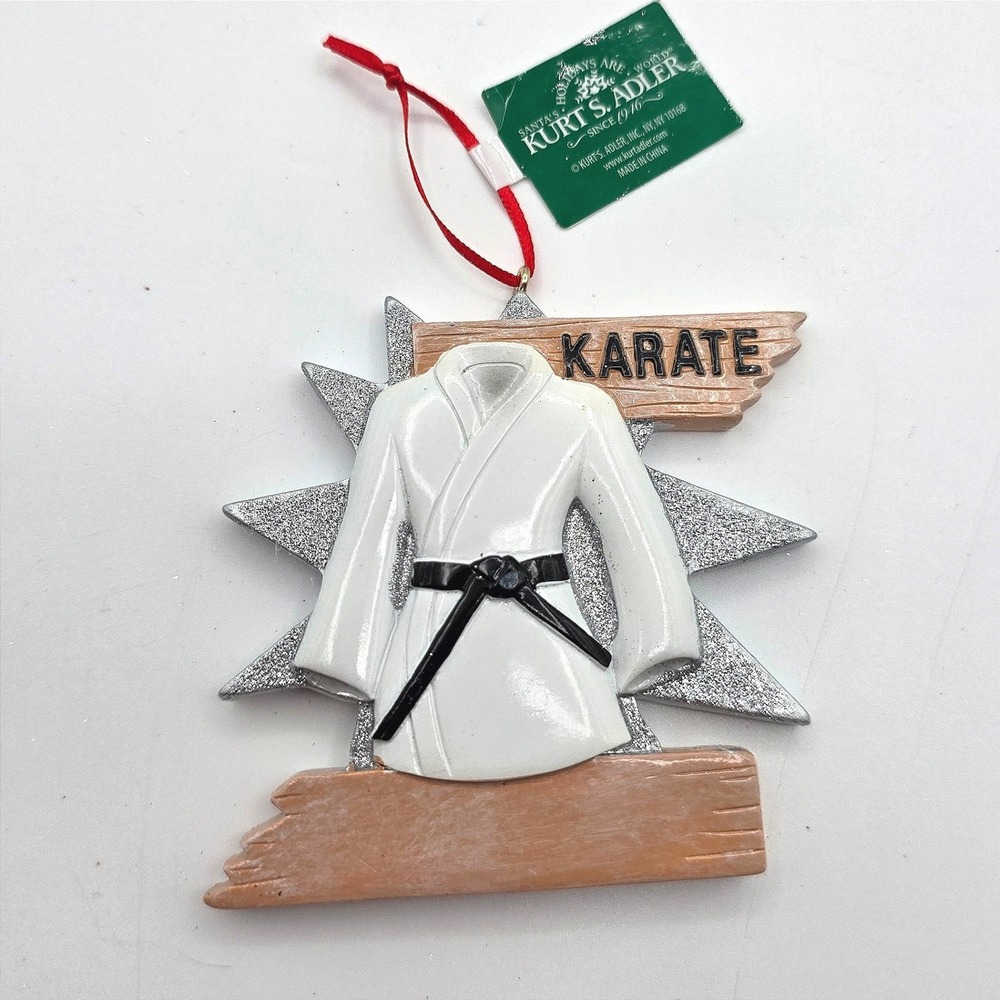 Kurt Adler Karate Martial‎ Arts Uniform Ornament Broken Board Milestone A2041